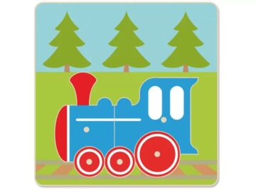 Sestavljanka z lesenimi gumbi Lokomotiva